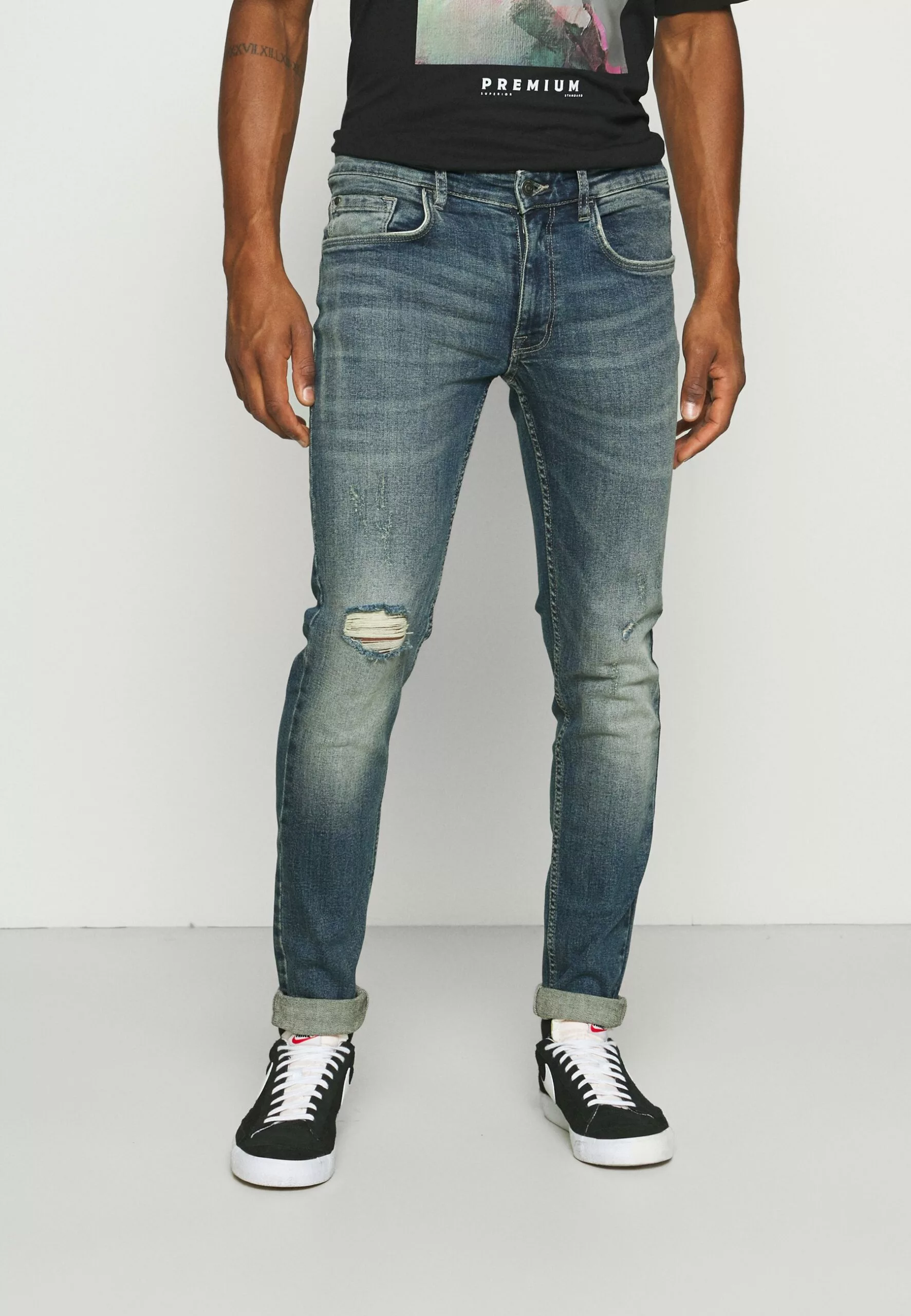 Redefined Rebel Stockholm Destroy - Slim Fit Jeans - Rex Indigo