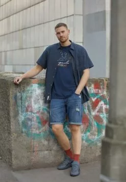 Redefined Rebel Oslo Destroy Plus - Jeansshort - Dark Blue