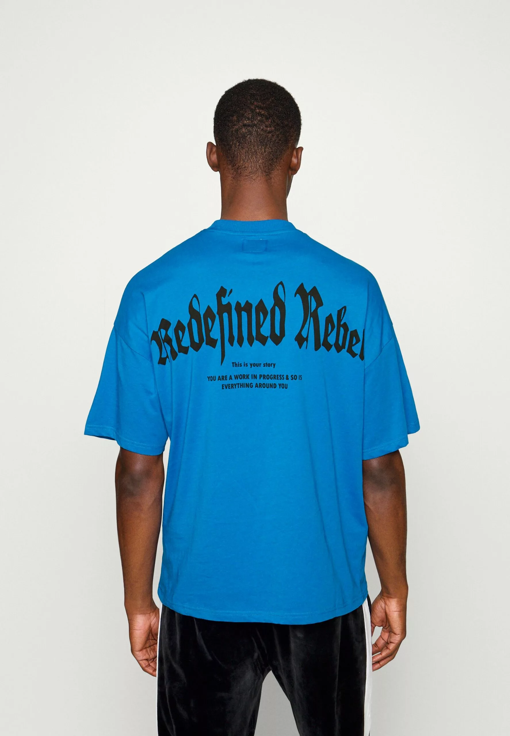 Redefined Rebel Aldo Tee - T-Shirt Print - Mykonos Blue - Afbeelding 3