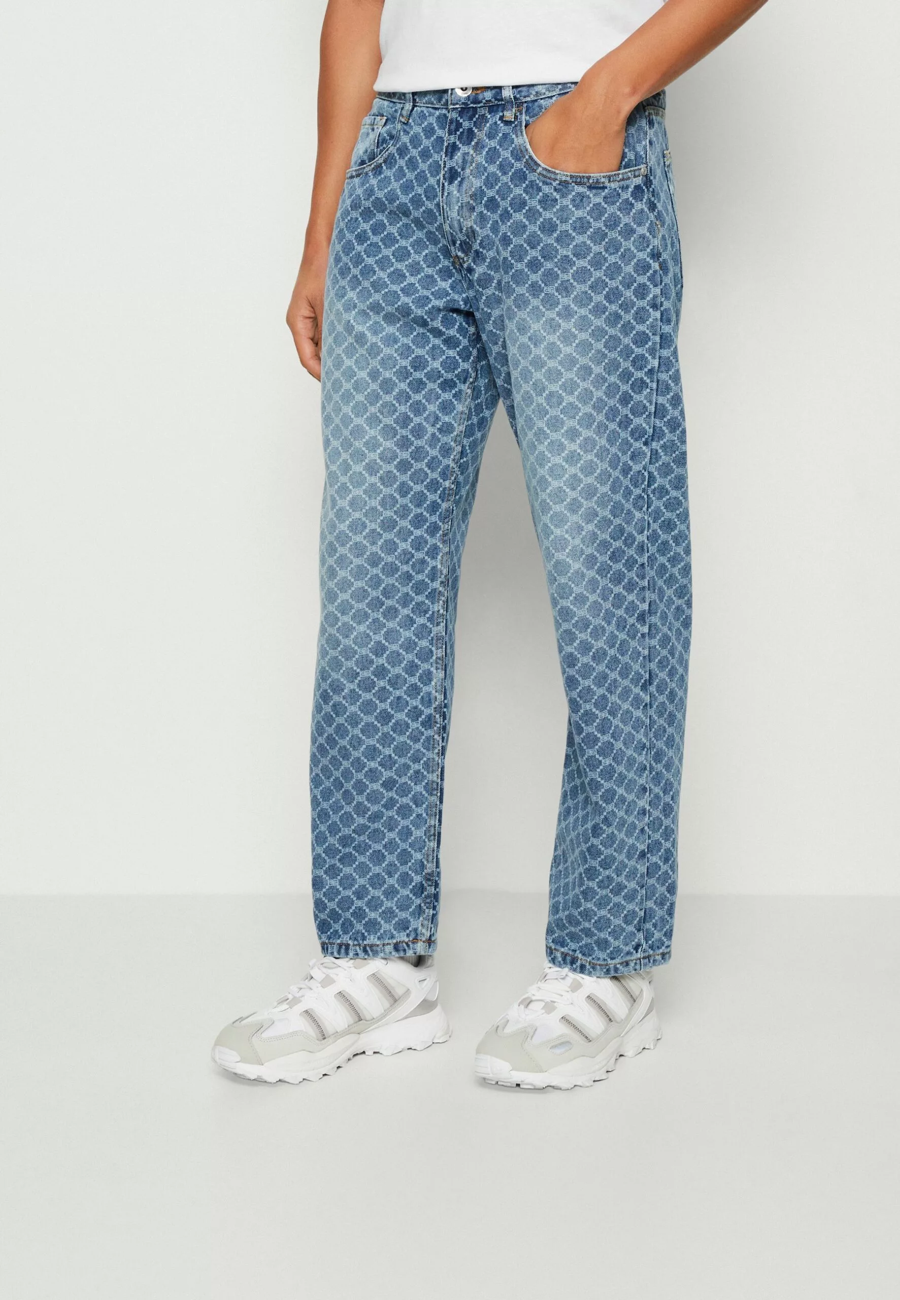 Redefined Rebel Tokyo Print - Relaxed Fit Jeans - Light Blue