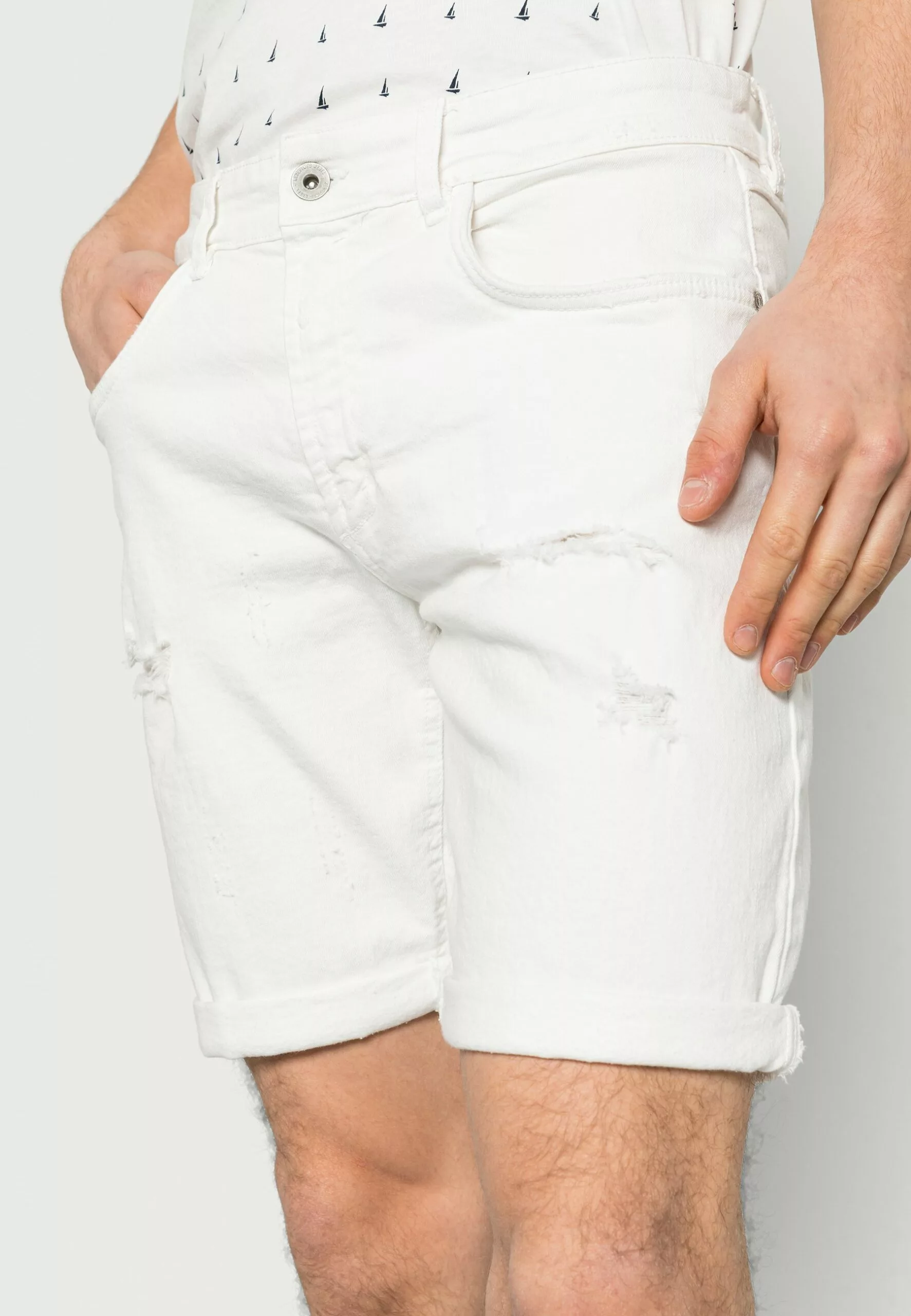 Redefined Rebel Oslo Destroy - Jeansshort - White - Afbeelding 5