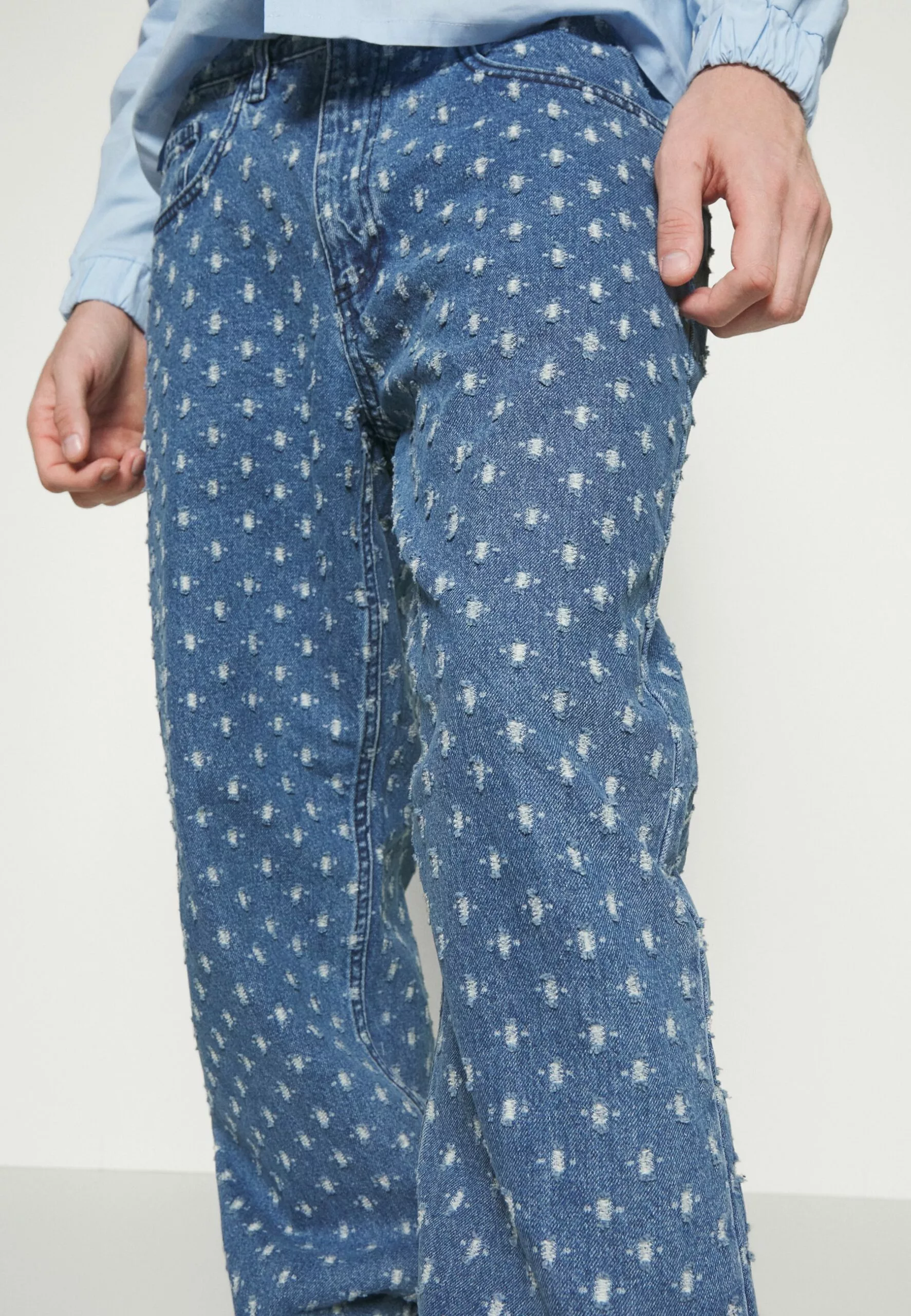 Redefined Rebel Tokyo Destroy- Relaxed Fit Jeans - Mid Blue - Afbeelding 4