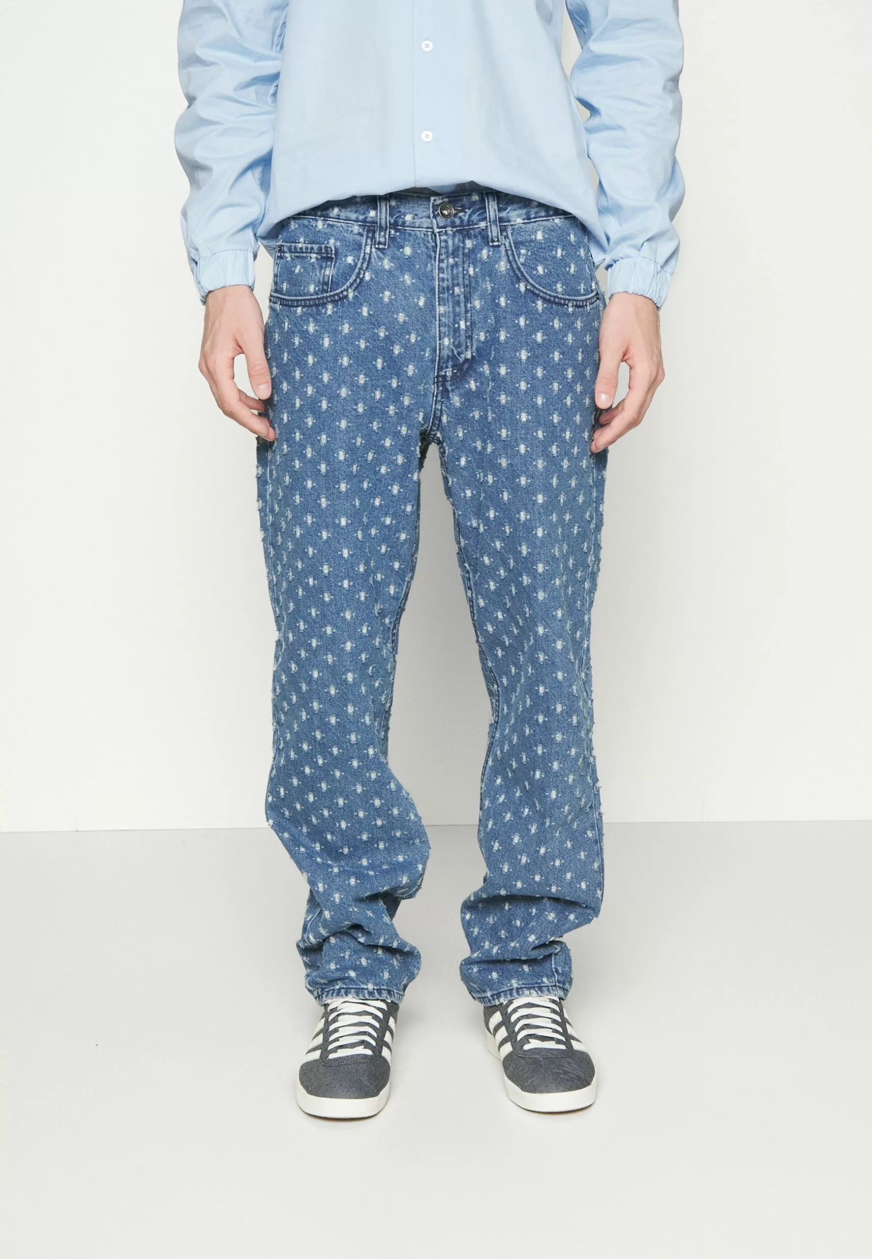 Redefined Rebel Tokyo Destroy- Relaxed Fit Jeans - Mid Blue