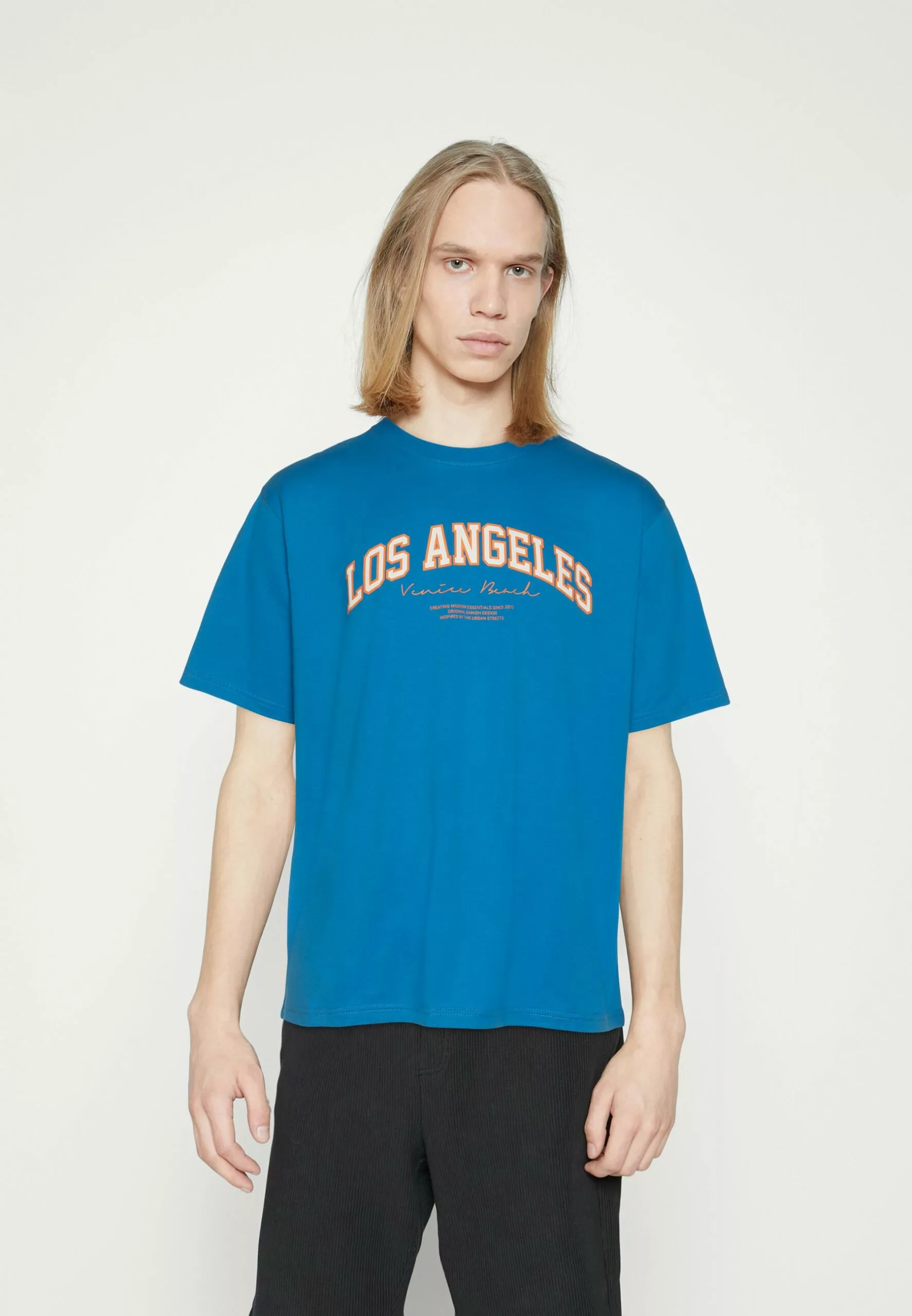 Redefined Rebel Rrsago Tee - T-Shirt Print - Blue Aster